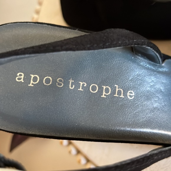 Apostrophe sueded fabric dress heel with flower detail - Picture 6 of 8